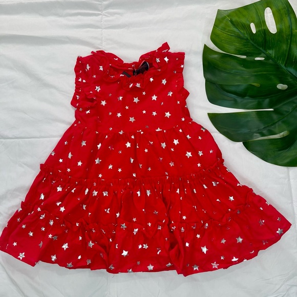 Cynthia Rowley Other - CYNTHIA ROWLEY• Kids Toddler Baby Girls Red Ruffle Star Tiered Dress NWT